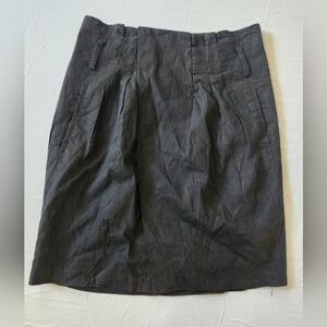 Elie Tahari Mini Skirt Pleated Pockets Belt Loops Stretch Black Medium